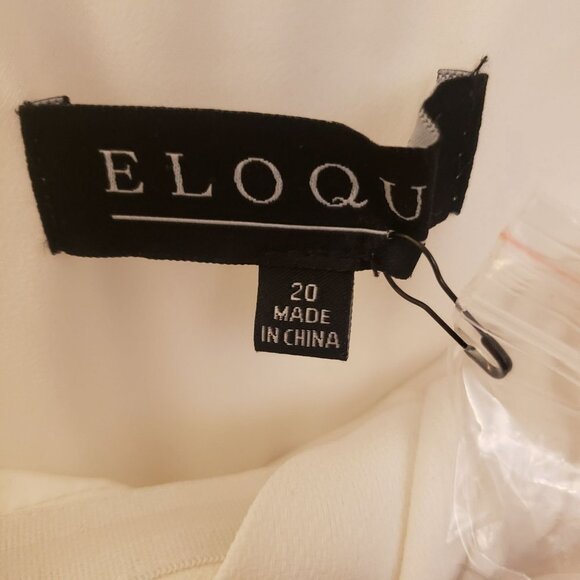 Eloquii White Strapless Drape Front Wide Leg Jumpsuit w/Belt, Straps Size 20 EUC - Picture 10 of 11